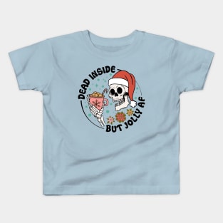 Spooky Christmas, Jingle Bell Rockin' Dead Inside Christmas Skeleton Dark Humor Kids T-Shirt